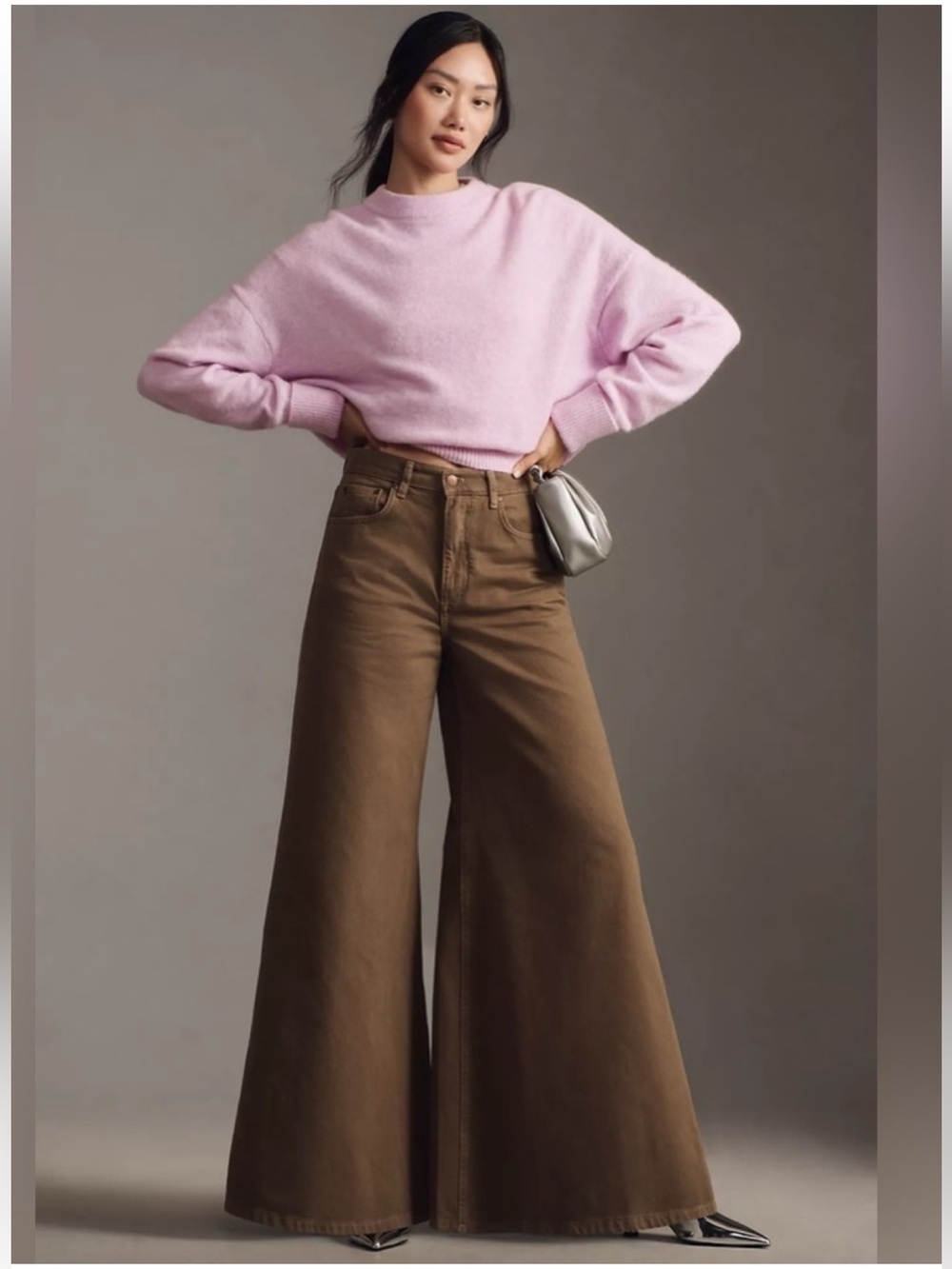 Anthropologie Pilcro Moss Wide-Leg High-Rise Puddle Jeans Size 27 Retro Flare - Picture 1 of 15